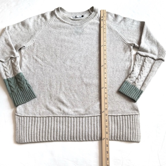 Zaket Plover Pullover Sweater Womens Large Gray Colorblock Minimalist Cable Knit - Picture 5 of 8